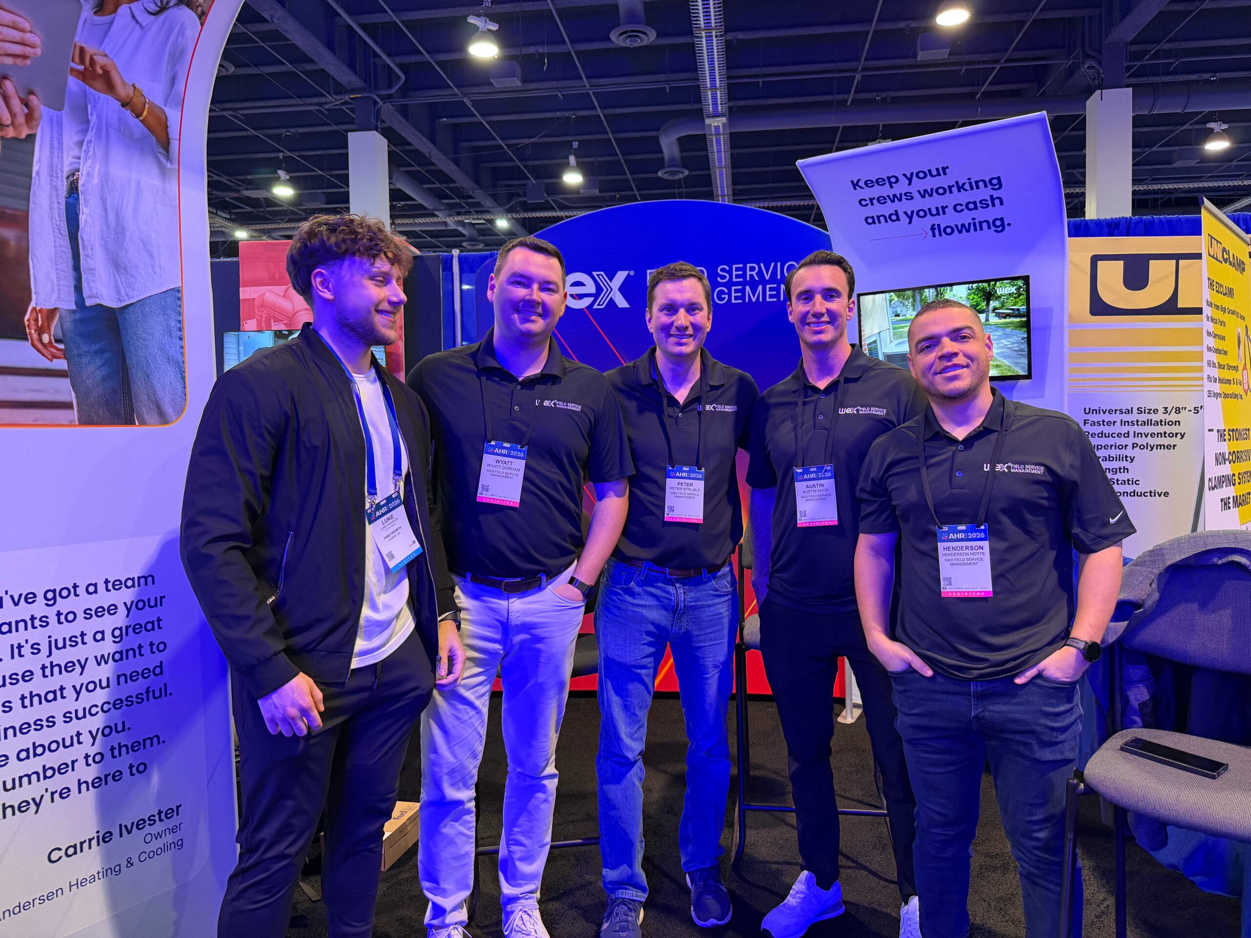 Luke Crowson ventures and projects - team at AHR Expo HVAC industry trade show